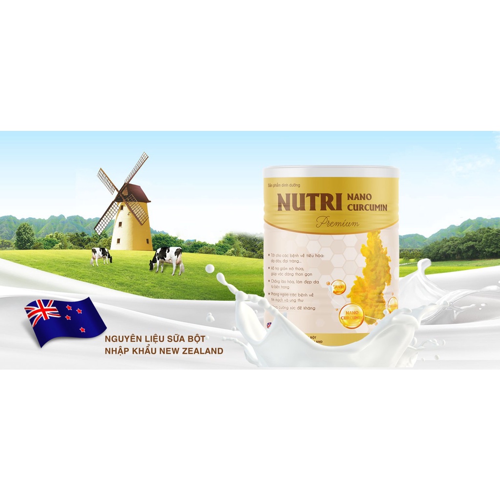 Sữa Nghệ Nutri Nano Curcumin Premium giảm đau dạ dày, đẹp da, chống lão hoá đến từ New Zealand loại 400g