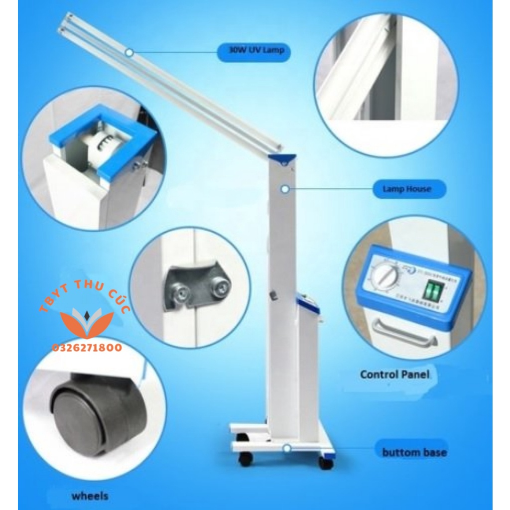 Đèn tiệt trùng di động FY-30DC có điều khiển -Đèn UV di động