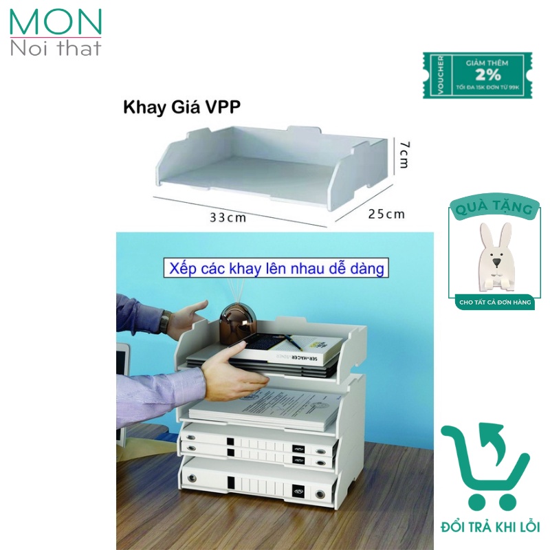 Giá để tài liệu hồ sơ 4 tầng lắp ghép đơn giản chất liệu gỗ nhựa cao cấp không thấm nước chịu lực tốt màu trắng