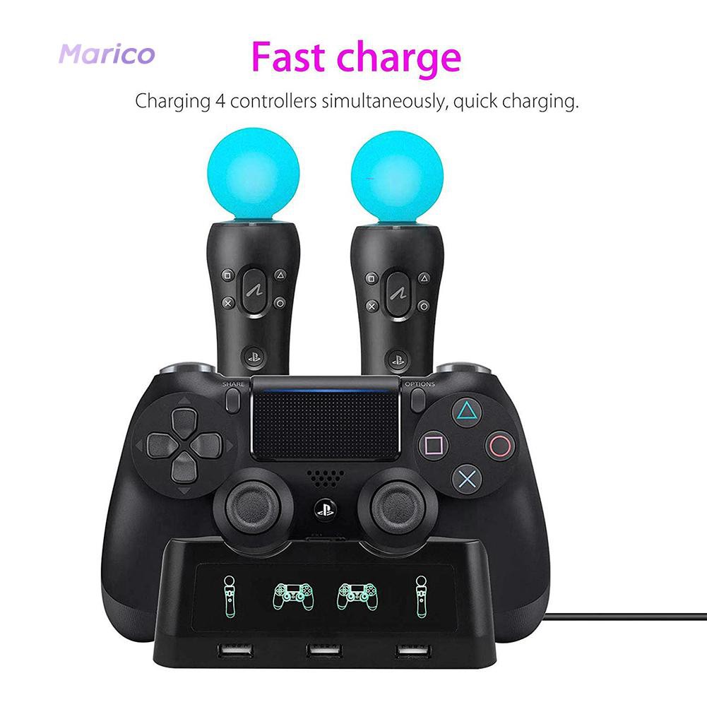 Đế Sạc Đứng 4 Trong 1 Cho Tay Cầm Chơi Game Ps4 + Ps Move