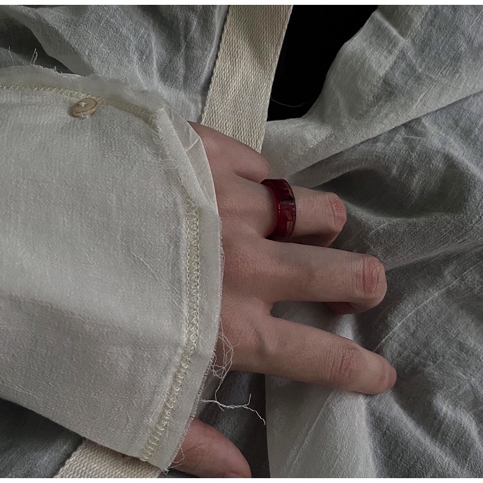 Nhẫn Nam Thời Trang PUN Màu Bạc Cá Tính Hàn Quốc - Nhẫn Nam Đẹp Chất Liệu mica - Nhẫn Blud Ring