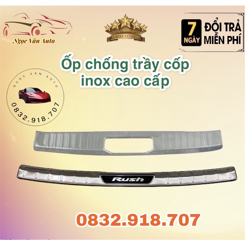 Ốp chống trầy cốp Toyota Rush 2018 - 2021 mẫu inox