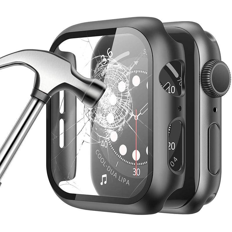 Kính Ốp Lưng PC Và Kính Cường Lực Cho apple watch 8 7 45mm 41mm 42mm 40mm 38mm iWatch series 7 6 SE 5 4 3 2