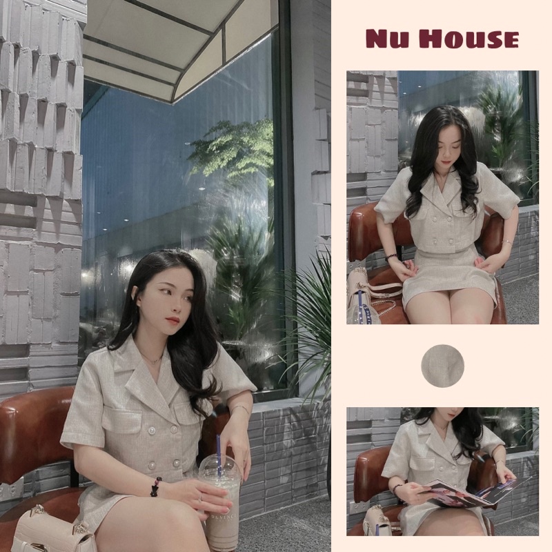 Set váy dạ nữ phong cách tiểu thư 2 món NU HOUSE mùa đông kèm clip và ảnh thật