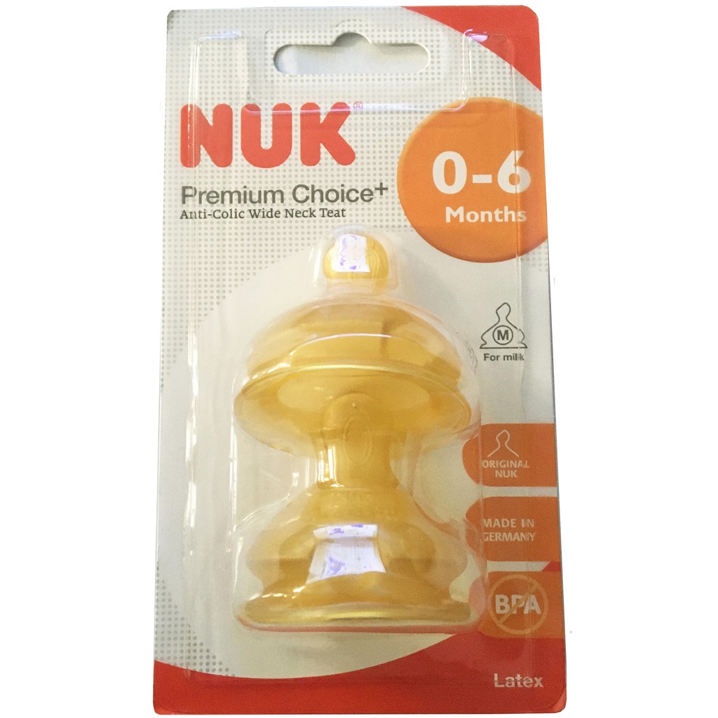 Bộ 2 núm ti NUK cao su