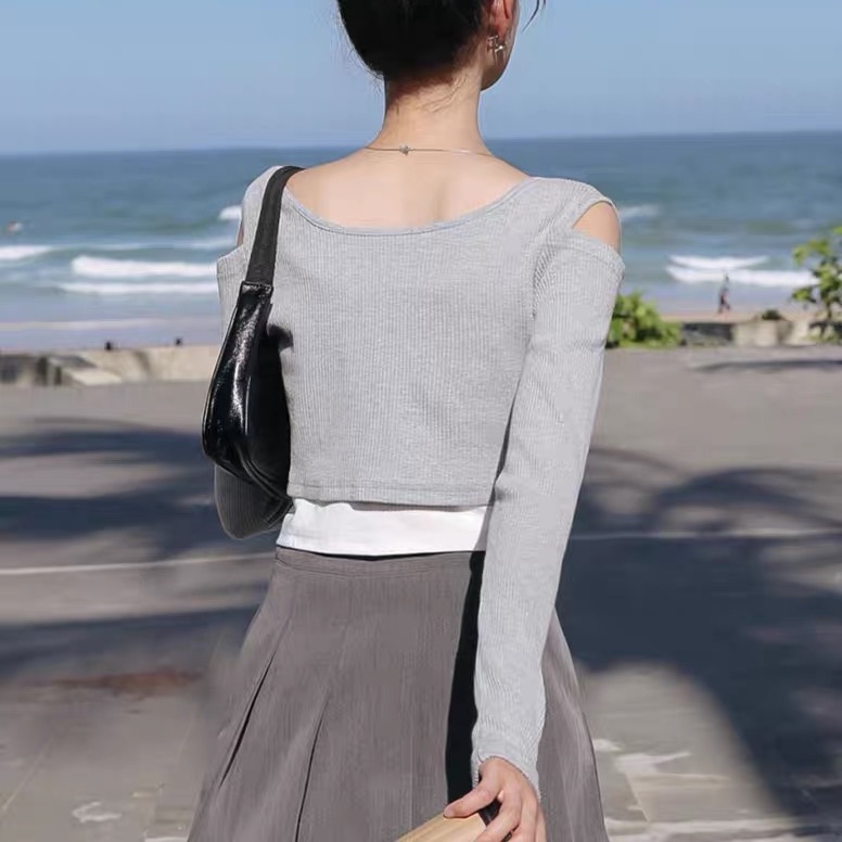 Áo thun Perty tay dài phong cách Hàn Quốc mùa thu đông cho nữ