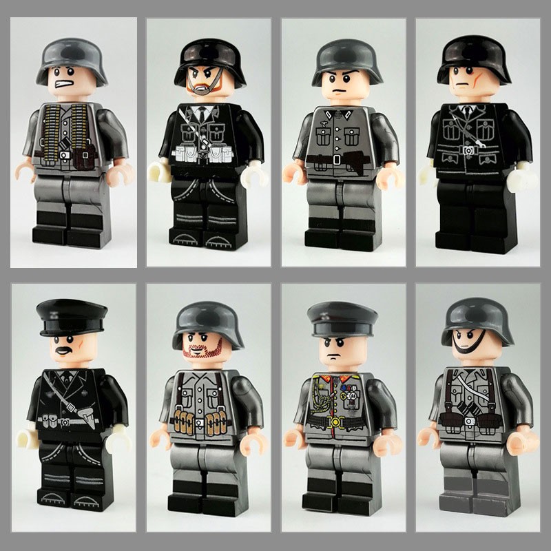 Lego Minifigures lính Mỹ Anh Pháp liên minh quân đội trong thế chiến thứ II combo 8 nhân vật