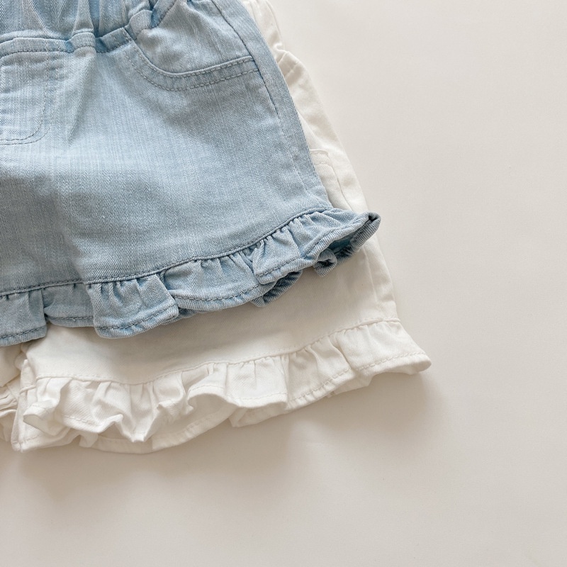 Quần Short Denim Thiết Kế Mới Thời Trang Mùa Hè 2022 Dành Cho Bé Gái
