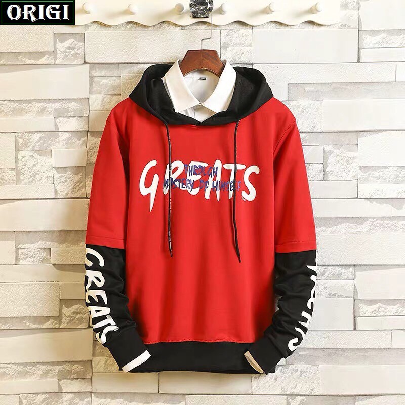 Áo Hoodie Nỉ Phối 2 Màu Phong Cách Hàn Quốc