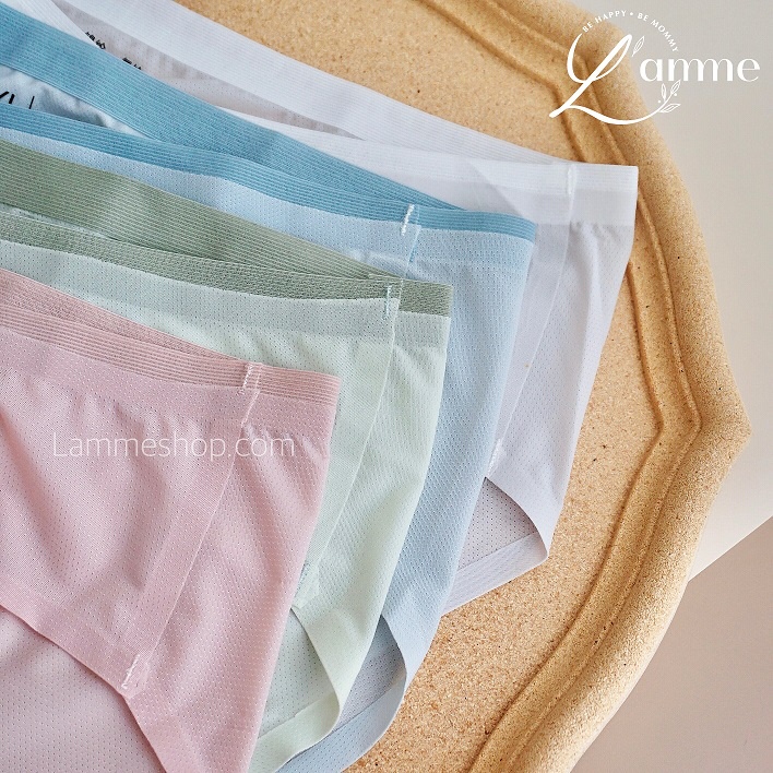 Quần lót set lụa thông hơi (4c) đáy kháng khuấn, cạp chéo viền mềm sản phẩm của LAMME