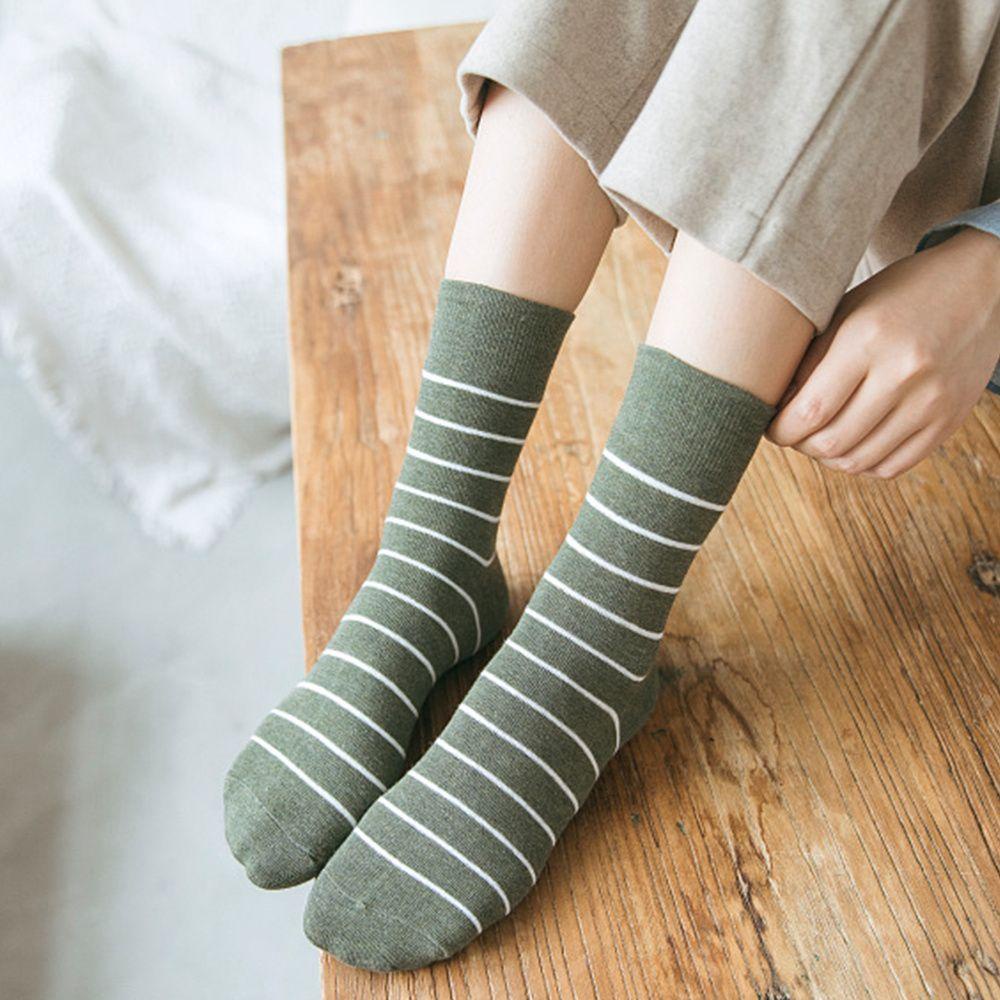 BORAG Vớ Cổ Cao Họa Tiết Kẻ Sọc Phong Cách Hàn Quốc Thời Trang Cho Nữ