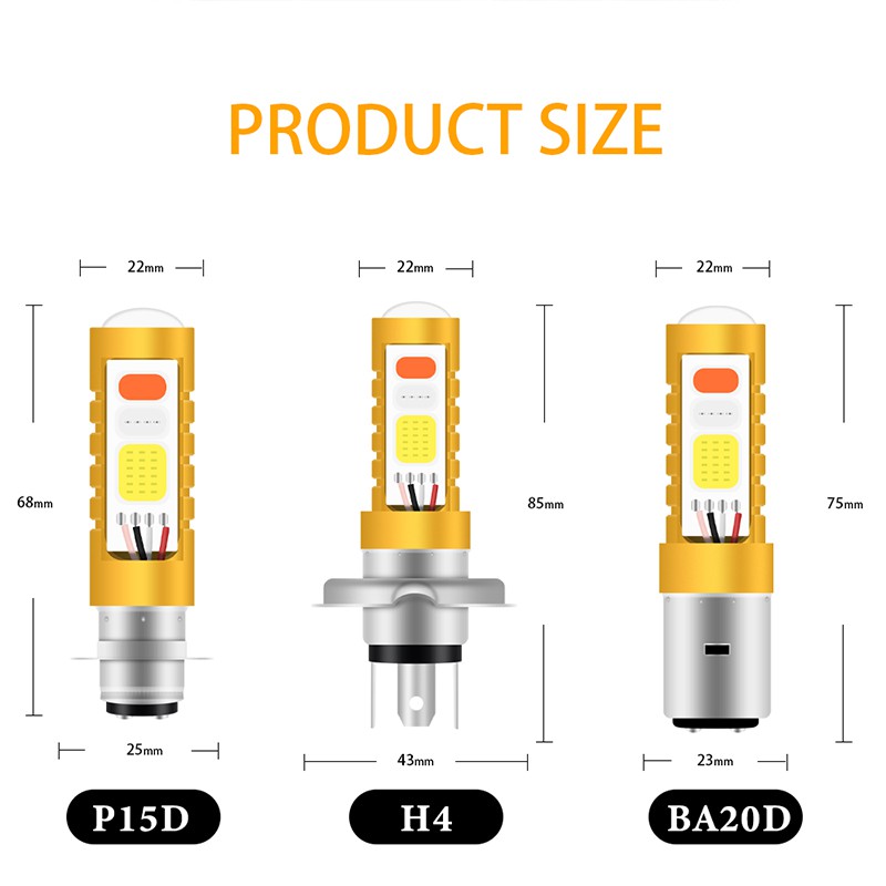 Đèn Pha KEVANLY P15D 3 Màu DC 12V Dành Cho Xe Mô Tô