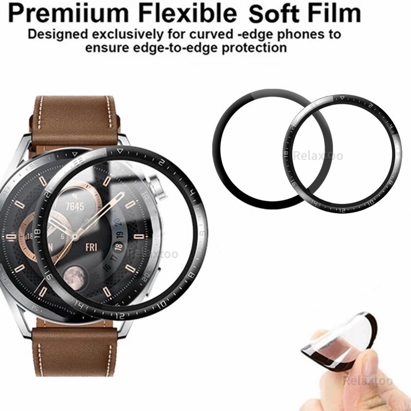 Kính cường lực 3D dày dặn bảo vệ mặt đồng hồ thông minh cho Huawei Watch GT3 GT 3 Pro 42mm 46mm 43mm