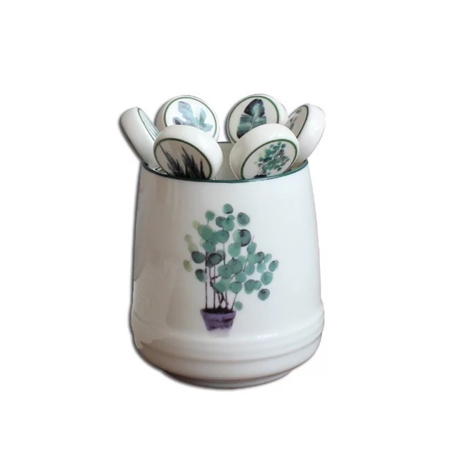 Ống đựng nĩa lá xanh QHome