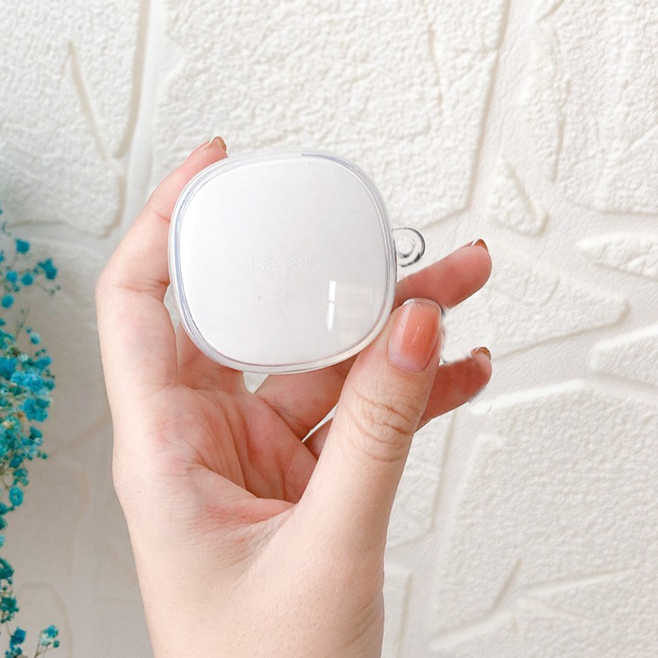 Ốp Điện Thoại Baseus wm02 Mềm Trong Suốt Họa Tiết Hoa Kèm Móc Khóa Cho wm02 TWS