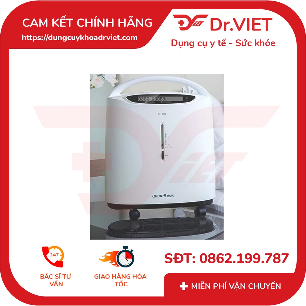 MÁY TẠO OXI YUWELL 8F-3AW CHÍNH HÃNG, CUNG CẤP NGUỒN OXI TINH KHIẾT CHO BỆNH NHÂN MẮC BỆNH VỀ ĐƯỜNG HÔ HẤP - DRVIET