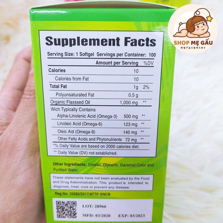 Viên uống bổ mắt Omega 369 nhập khẩu Mỹ hộp 100 viên | Thế Giới Skin Care