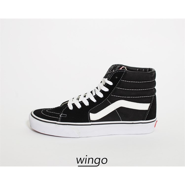 (Giày Chính Hãng) Vans Sk8 Hi Classic Black/White