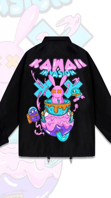 Áo Khoác Dù Bad Rabbit Kawaii Unisex Form Rộng Dáng Jacket | BigBuy360 - bigbuy360.vn