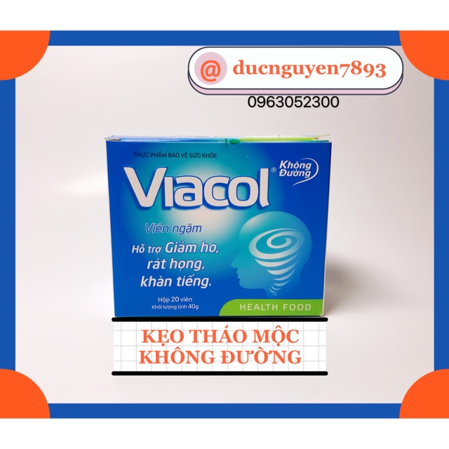 KẸO NGẬM THẢO DƯỢC VIACOL 1 hộp 20 viên