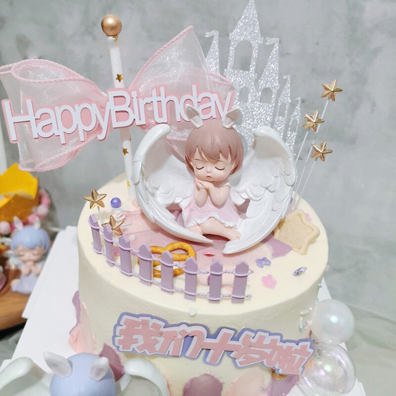 ANNE Đồ trang trí Thiên Thần Trang Trí Bánh Sinh Nhật