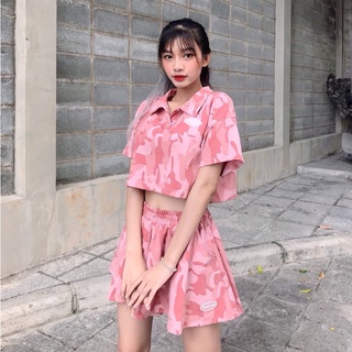 Bộ đồ nữ YELLOW FLICKER camo hồng