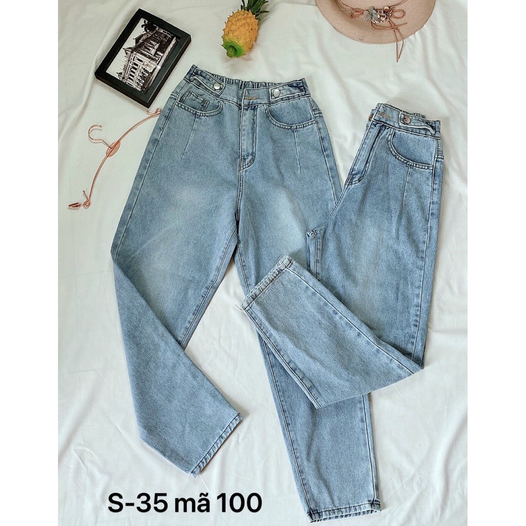Quần Baggy Nữ Quần Baggy Jean Nữ Size Đại Lưng Thun Từ 40kg Đến 80kg Hàng VNXK Bigsize MS100