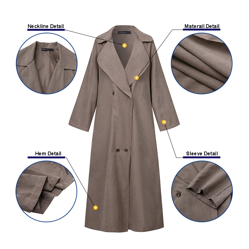 Áo Khoác ZANZEA Cardigan Tay Dài Có Cổ Thời Trang Thoải Mái Cho Nữ