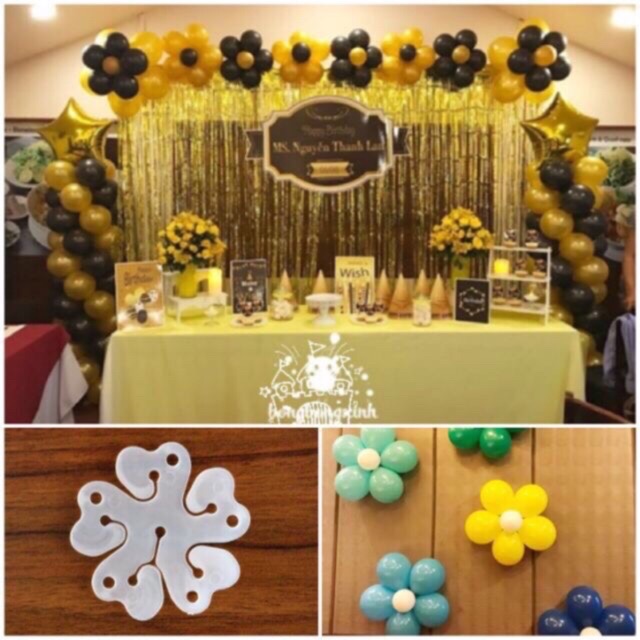 Combo 5 kẹp nhựa tạo hoa bóng