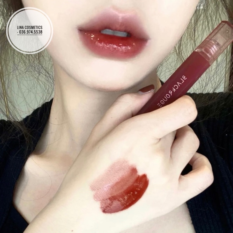 Son Tint Bóng Black Rouge Half N Half Water Glow màu HG08 Đỏ Nâu