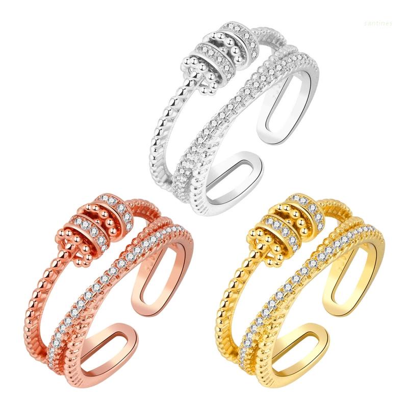 Nhẫn Đính Hạt Xoay Chống Căng Thẳng Dành Cho Nam Nữ