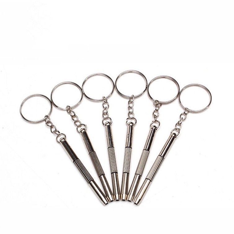 Tua vít mini vặn kính mắt, móc vít sửa gọng kính, móc chìa khoá kiêm vít 2 đầu-K1756