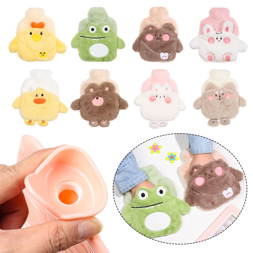 Lanfy Túi Chườm Nóng PVC Phủ Vải Lông PVC Mềm Mại Hình Thú Hoạt Hình Giảm Căng Thẳng Có Thể Tái Sử Dụng Làm Túi Chườm Nóng