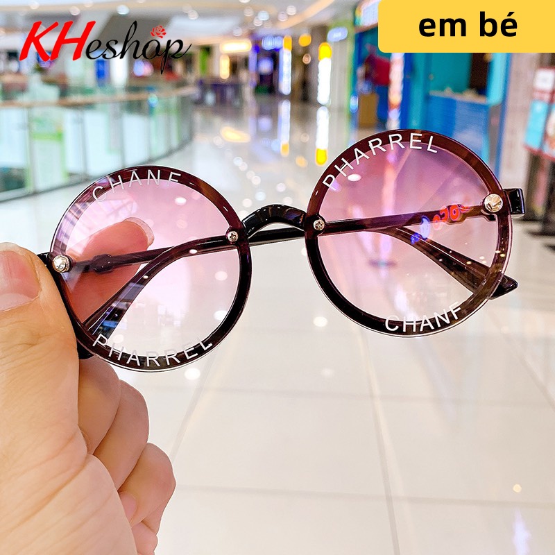 [Giá Siêu Hời] Kính Thời Trang gọng tròn in chữ cho BÉ TRAI BÉ GÁI, Retro dễ thương bảo vệ mắt mã Y7701