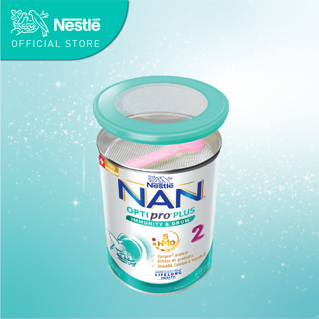 Sữa Bột Nestlé NAN OPTIPRO PLUS 2 800g/lon với 5HMO Sản Xuất Tại Thụy Sĩ