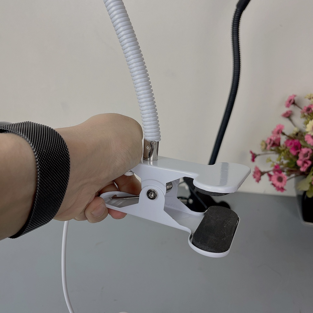 Đèn kẹp bàn LILY siêu sáng chống cận , Đèn học làm việc đọc sách làm nail nối mi phong cách hiện đại nguồn USB