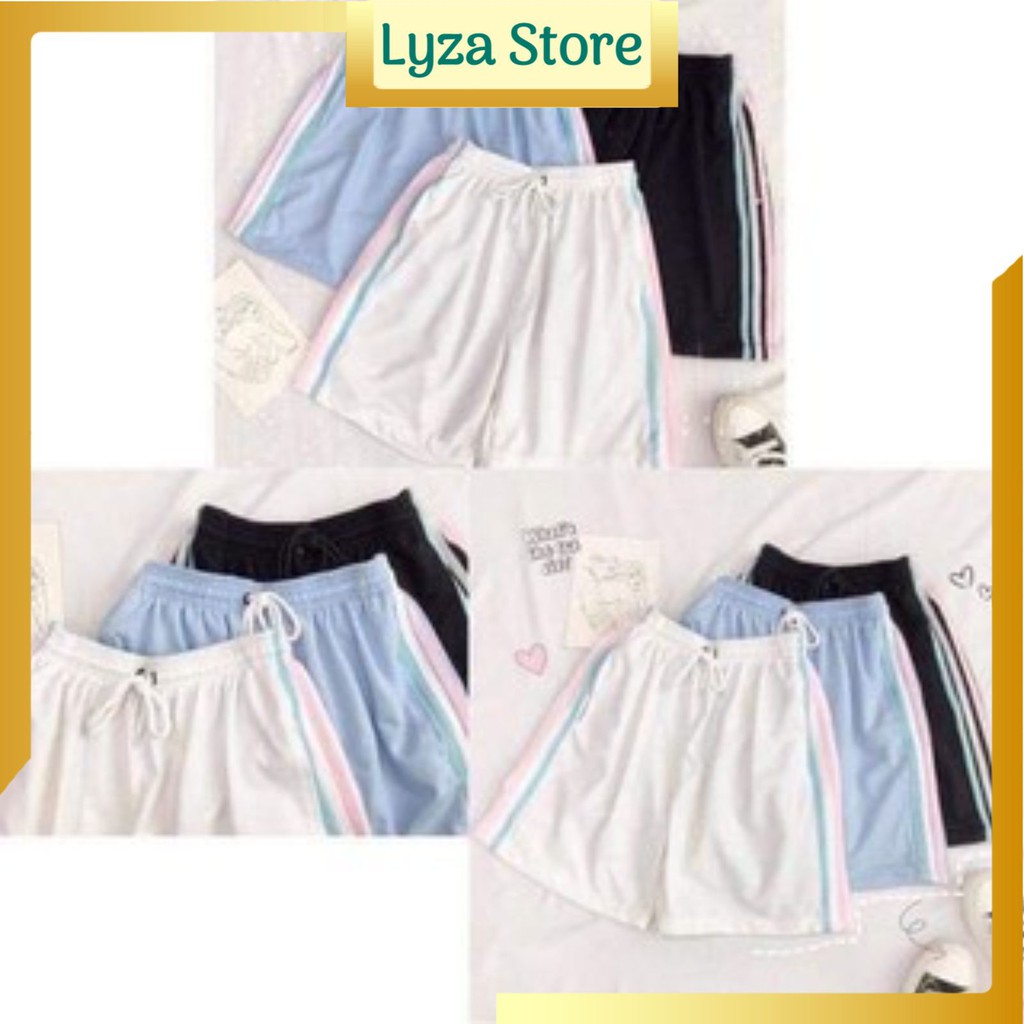 [Mã WASTUP5 giảm 10% tối đa 20K đơn 99K] Quần short 3 sọc line nam nữ phối màu siêu hot dưới 58kg