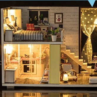 Nhà mô hình tự lắp ráp DIY - Nhà hiện đại tối giản K028
