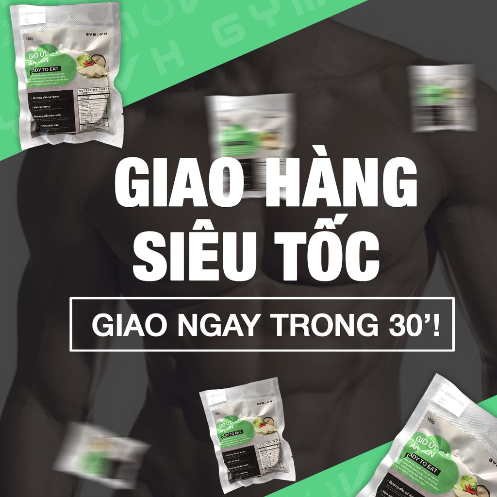 Giò Ức Gà Ăn Liền - VỊ NẤM TIÊU XANH GIẢM CÂN TĂNG CƠ GYMVH