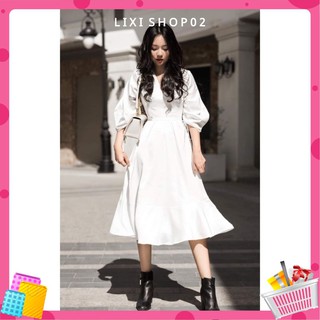 Đầm thiết kế đầm nữ trắng dễ thương mochi dress chât vải đẹp may 2 lớp