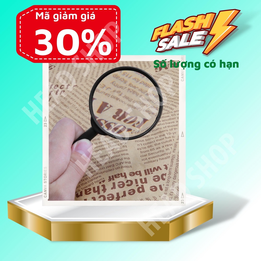 Kính lúp cầm tay 125*60mm cao cấp  dùng đọc sách tiện dụng KL1 HEAD SHOP