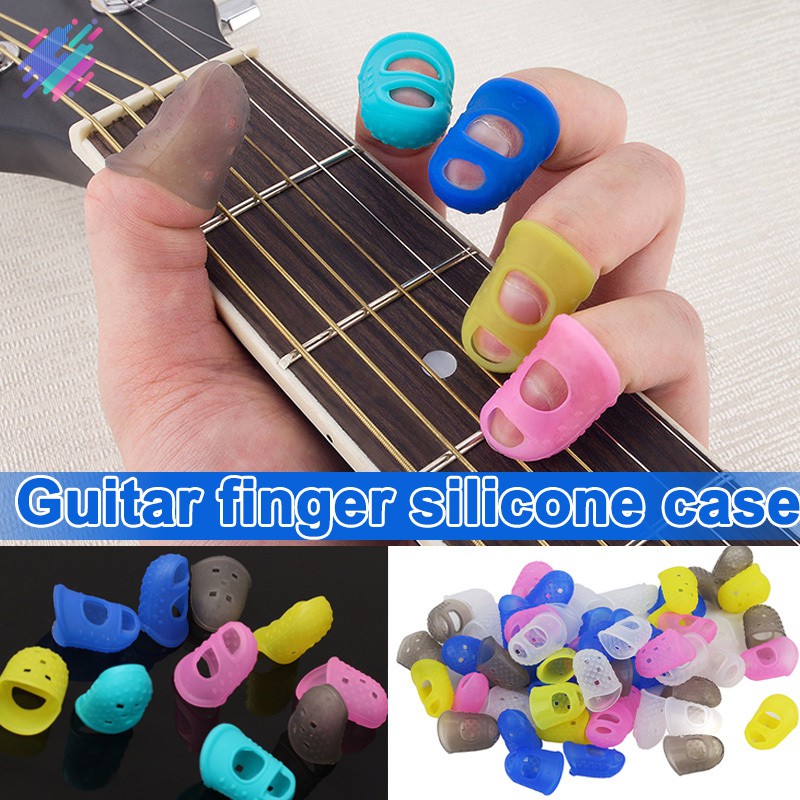 Set 4/8/12 bọc đầu bảo vệ ngón tay silicon khi chơi đàn guita/ukulele