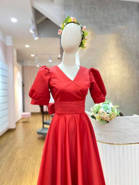 ĐẦM XOÈ EO CON KIẾN PHỐI NƠ XINH XẮN full size s/M /L/XL