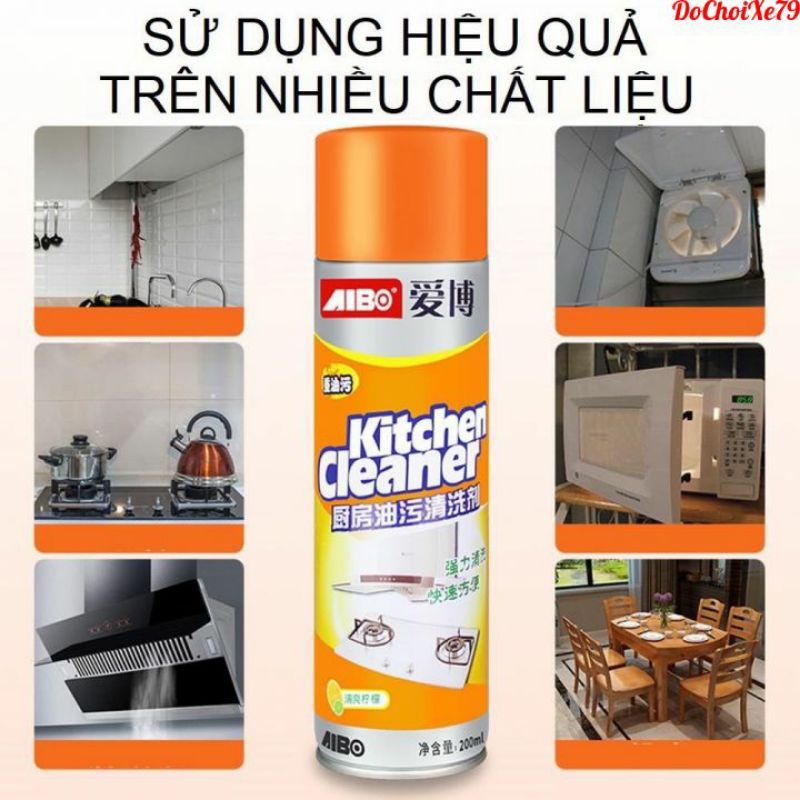 Chai Xịt Tẩy Rửa Nhà Bếp Đa Năng Dạng Bọt Kitchen Cleaner Đánh Bay Các Vết Bám Bẩn Vết Gỉ Sét Cứng Đầu