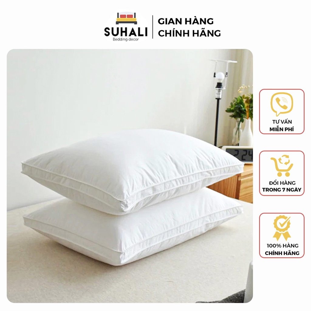 Ruột gối ngủ SUHALI cao cấp kích thước 45x65cm mềm nhẹ, êm ái