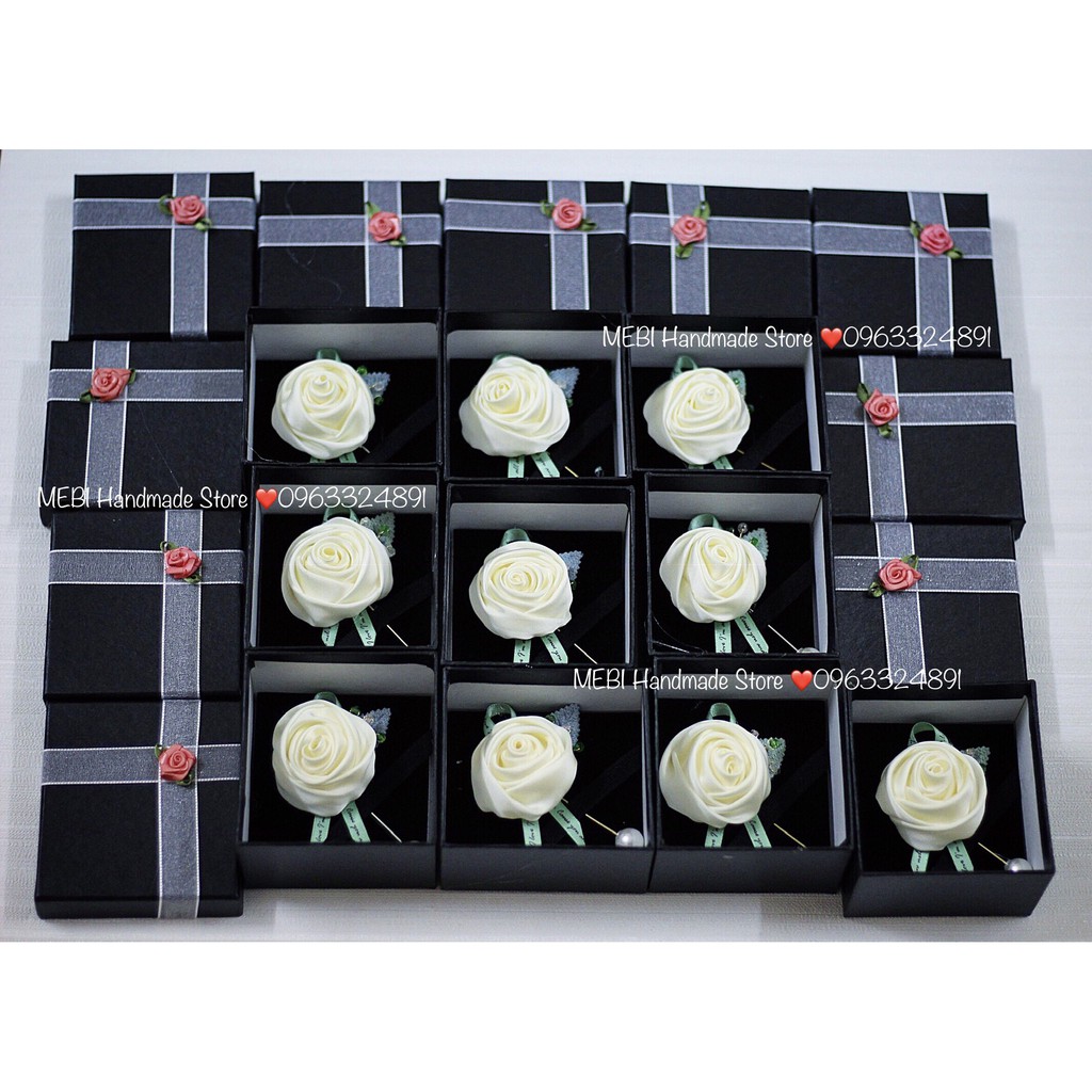 (ẢNH THẬT 100%) CÀI ÁO HỒNG CUỘN KIM DÀI - NO BOX