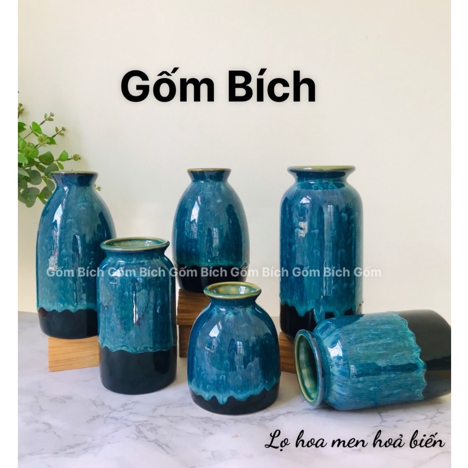 Bình Hoa Nhỏ Để Bàn Nhiều Mẫu Lọ Hoa Decor Men Hỏa Biến Gốm Sứ Bát Tràng - Gốm Bích