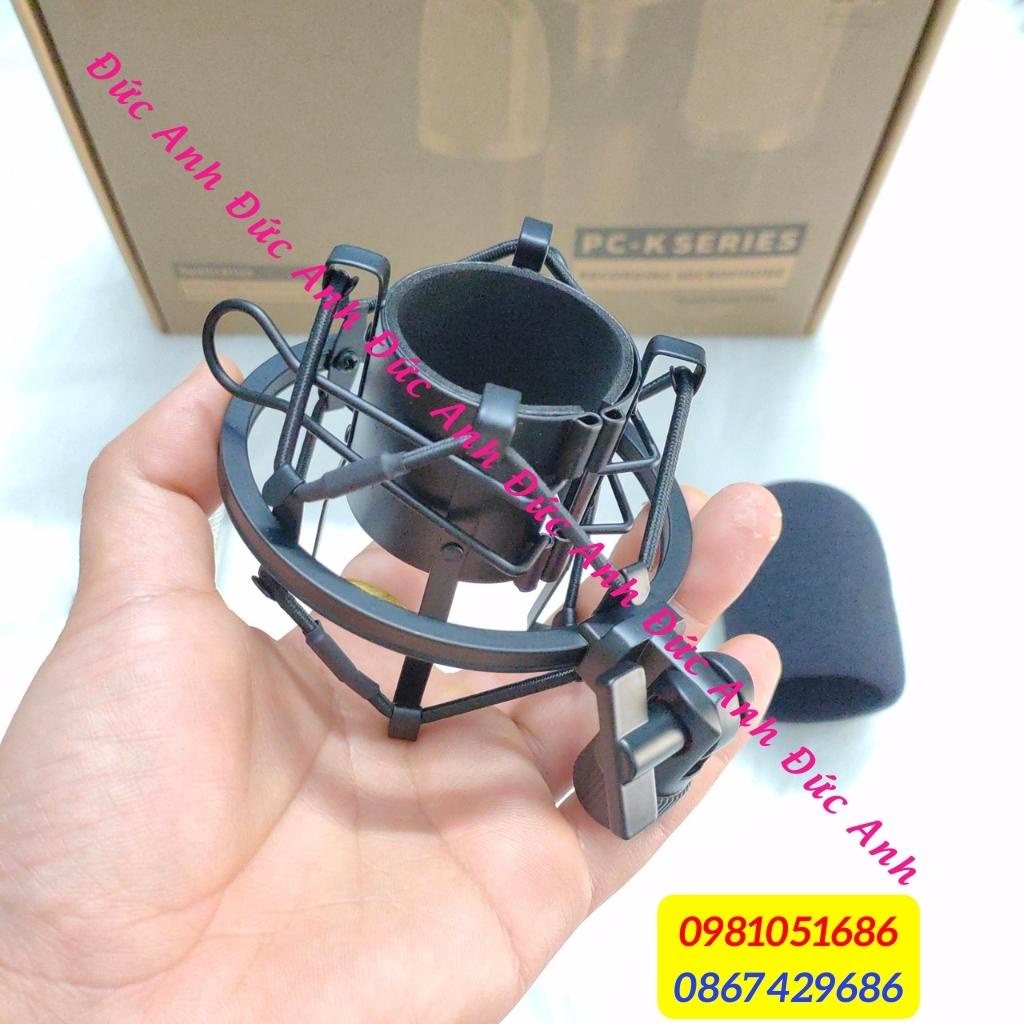 Mic thu âm PC K600, mic livestream K600 màu đen sơn chống rỉ kết hợp sound card mixer