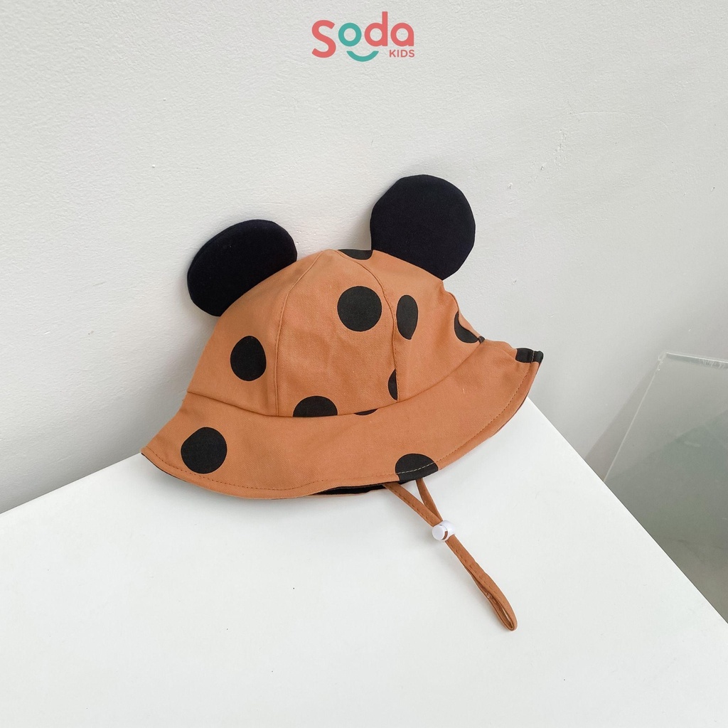 Mũ vành cho bé SODA KIDS chấm bi đính tai mickey dễ thương phong cách Hàn Quốc