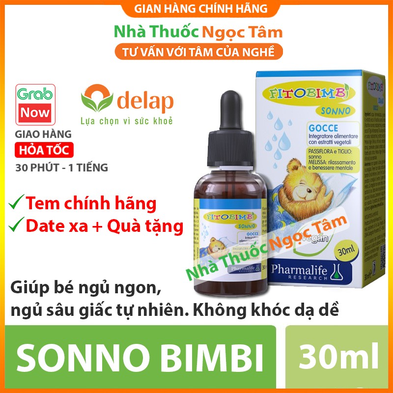 SONNO BIMBI - Siro thảo dược giúp bé ngủ ngon tự nhiên, Nhập khẩu chính hãng Châu Âu SONNO FITOBIMBI